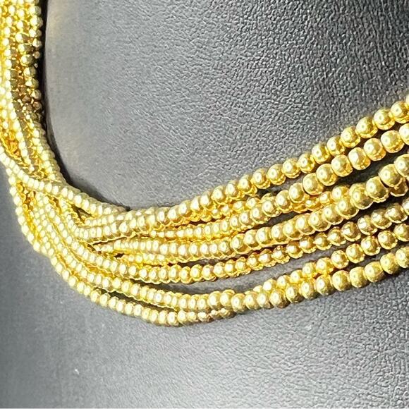 Givenchi Multi Strand Gold Tone Ball Chain Short Necklace 15" - Picture 4 of 4